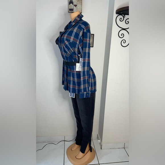 NWT LADIES’S COTTON FLANNEL BLOUSE PLAID SIZE M,L.XL Belt not included - Picture 6 of 7